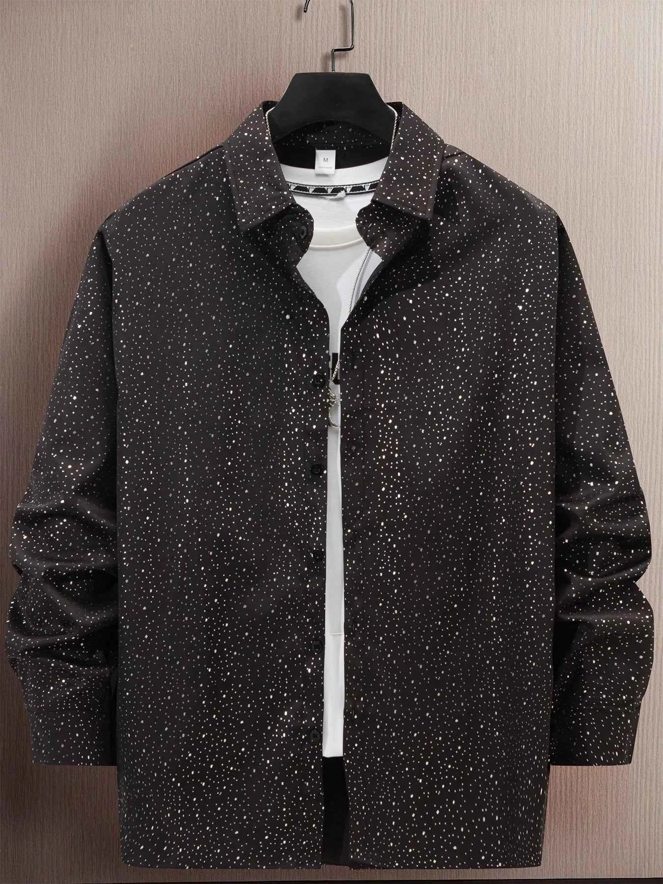 European and American men's shirts - Trendy sport and casual fashion - Decorated with gold printing - Casual wear style - Long s