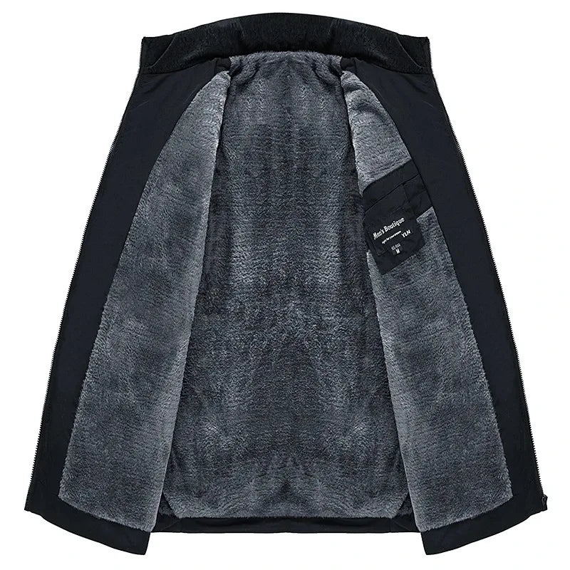Pufferjacka Herr Plyschig Förtjockad Parkas Stand Collar Jacka Herr C
