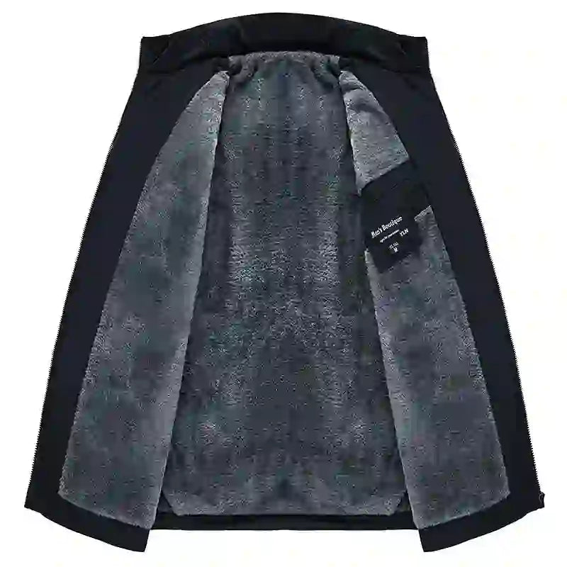 Pufferjacka Herr Plyschig Förtjockad Parkas Stand Collar Jacka Herr C