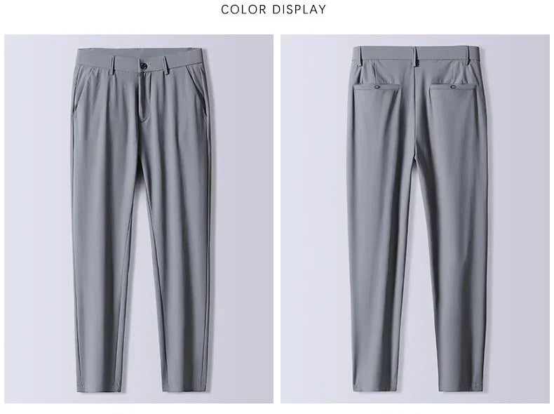 Men's Thin Slim Straight Casual Pants Business Leisure Classic Spring