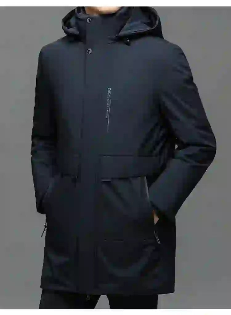 Men's Hooded Jackets Casual Outwear Long Parkas Men New Autumn Winter
