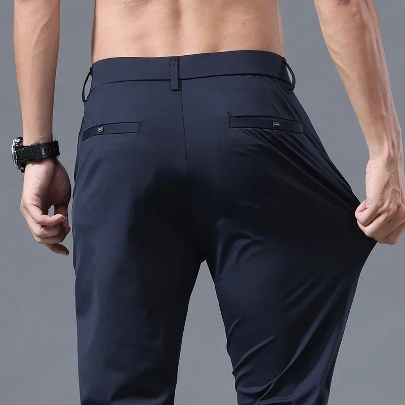 Men's Thin Slim Straight Casual Pants Business Leisure Classic Spring