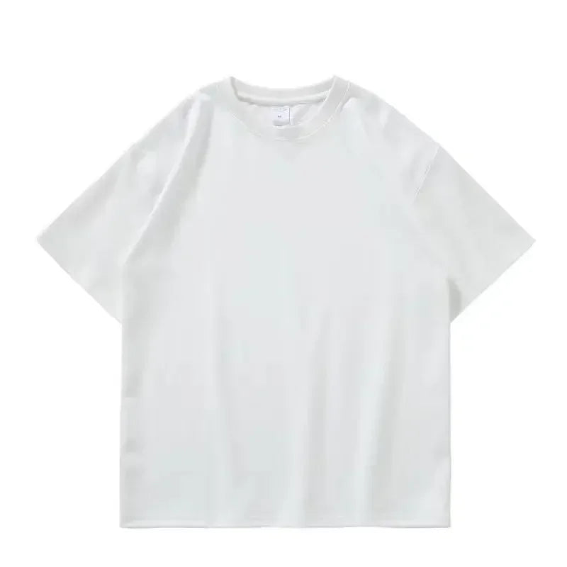 Black White GSM 500g Heavy-duty Pure Cotton T-shirt Thickened Threaded