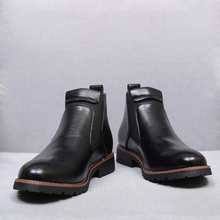Chelsea Boots Men | Leather Ankle Boots | British Brogue Shoes