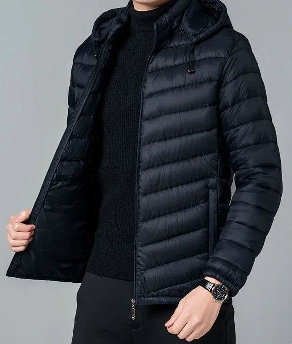 Man Padded Coat Hooded Down Jackets For Men Lightweight Puffer Padding