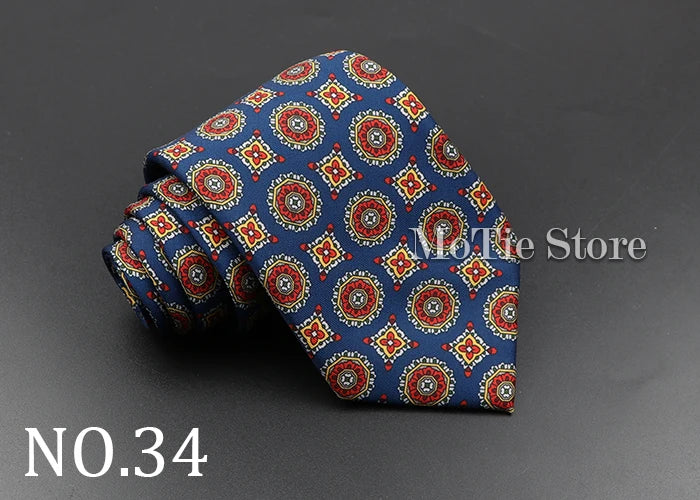Men's Fashion Silk Tie 7. Soft Novelty Tie Blue Green Orange Color Tie
