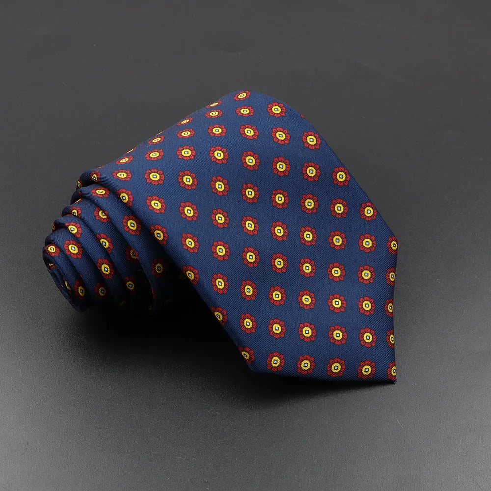 Men's Fashion Silk Tie 7. Soft Novelty Tie Blue Green Orange Color Tie