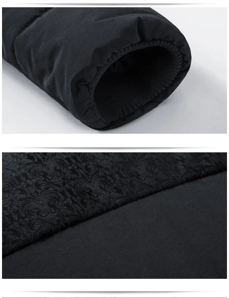 Puffer Jacket Men's Plush Thickened Parkas Stand Collar Jacket Men's C