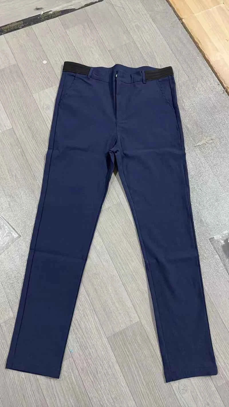 New Men's Casual Work Pants Business Cotton Trousers Spring Autumn Solid Color Pants Elegant Slim Fit Versatile Long Pants Male