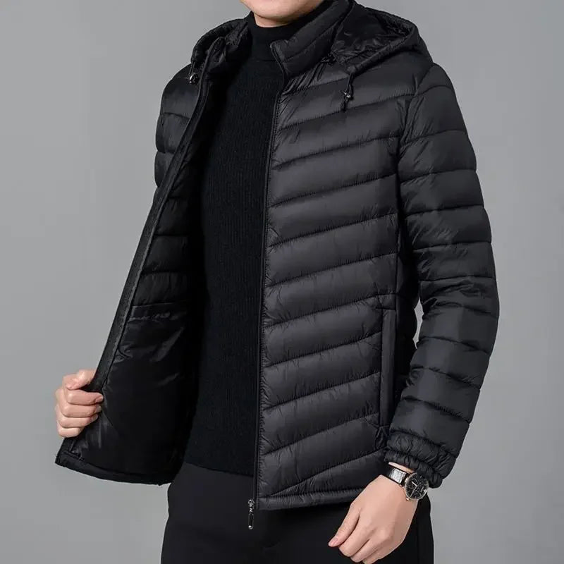 Man Padded Coat Hooded Down Jackets For Men Lightweight Puffer Padding