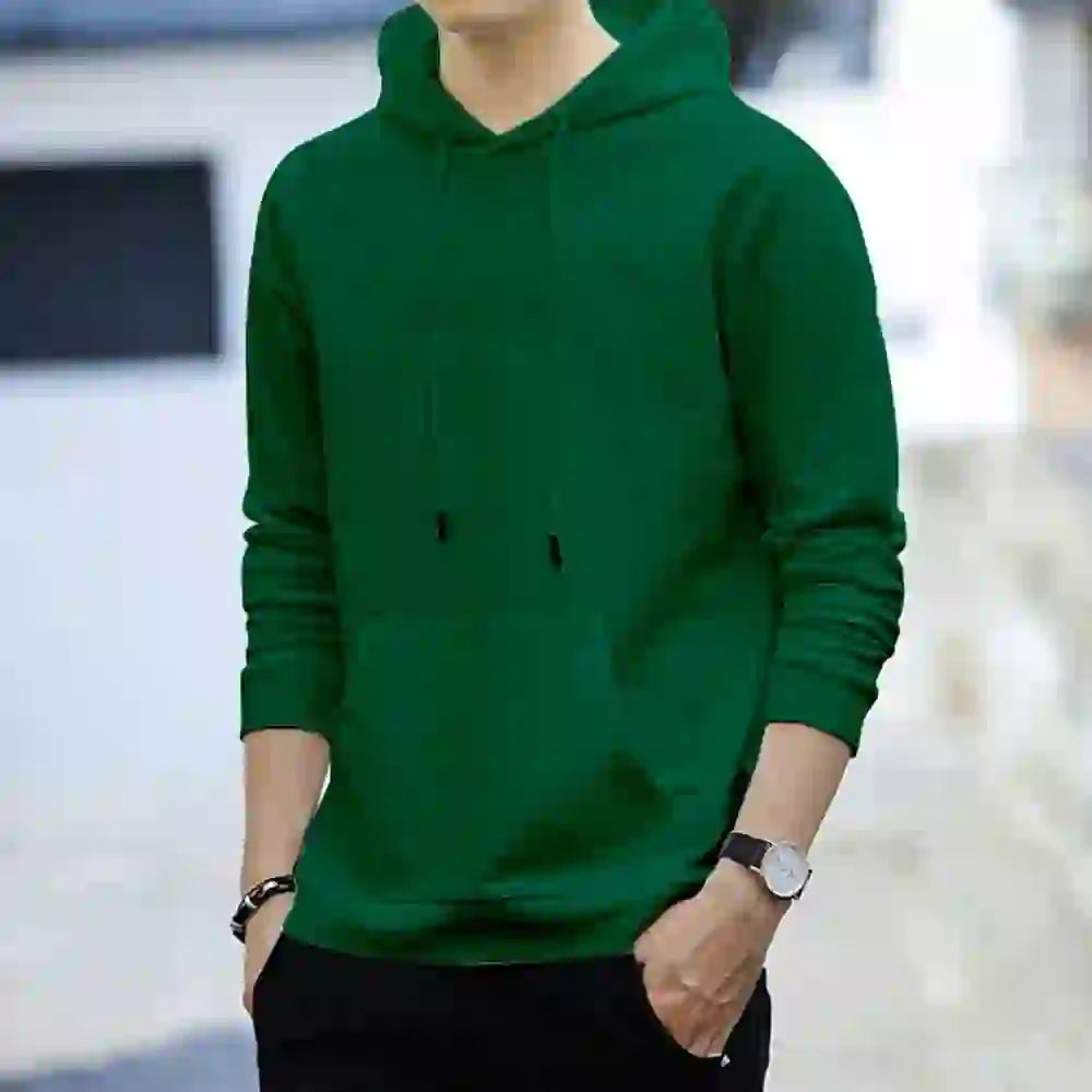 Men's Autumn Fashion Solid Color Harajuku Street Sweatshirt Hoodie Lon