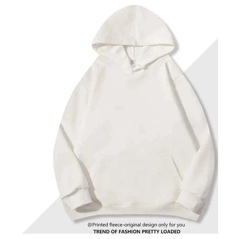 Oversized Basic Hoodie Men 450g Fleece thicken Loose Solid Unisex Autumn Winter Warm Women Sweatshirts Hooded Pullovers Male Top
