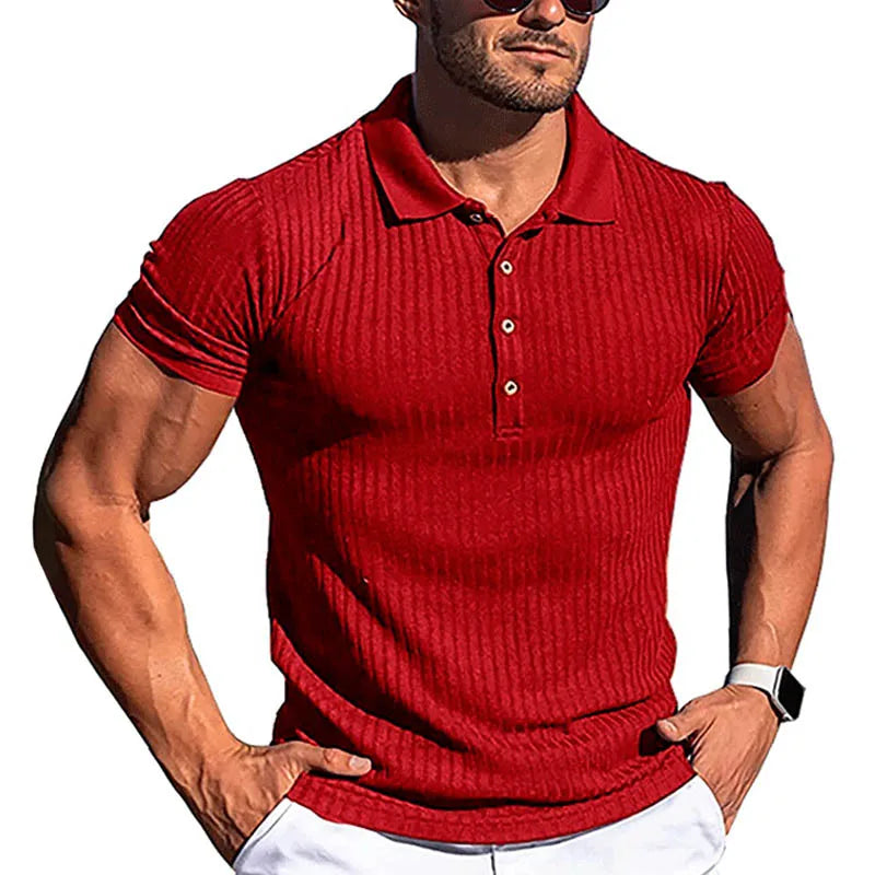 Men's Polo Shirts Summer Casual Short Sleeve Knitted Men's Shirts Polo
