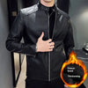 Motorcycle Jacket Men | Faux Leather Coat | Fleece Lined Winter Wear