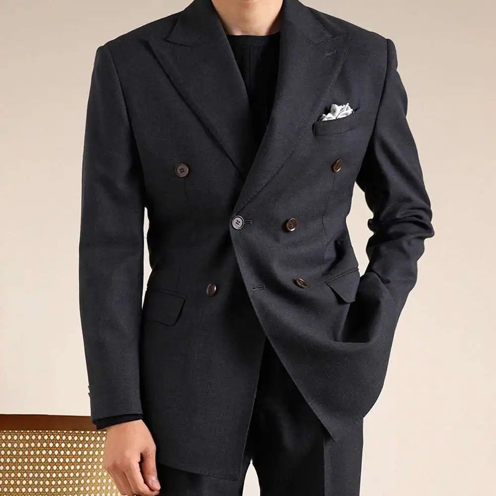 Double Breasted Suit | Men’s Wedding Tuxedo | Italian Wool Blazer