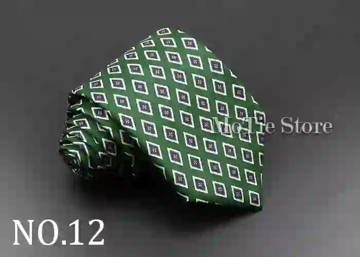 Men's Fashion Silk Tie 7. Soft Novelty Tie Blue Green Orange Color Tie