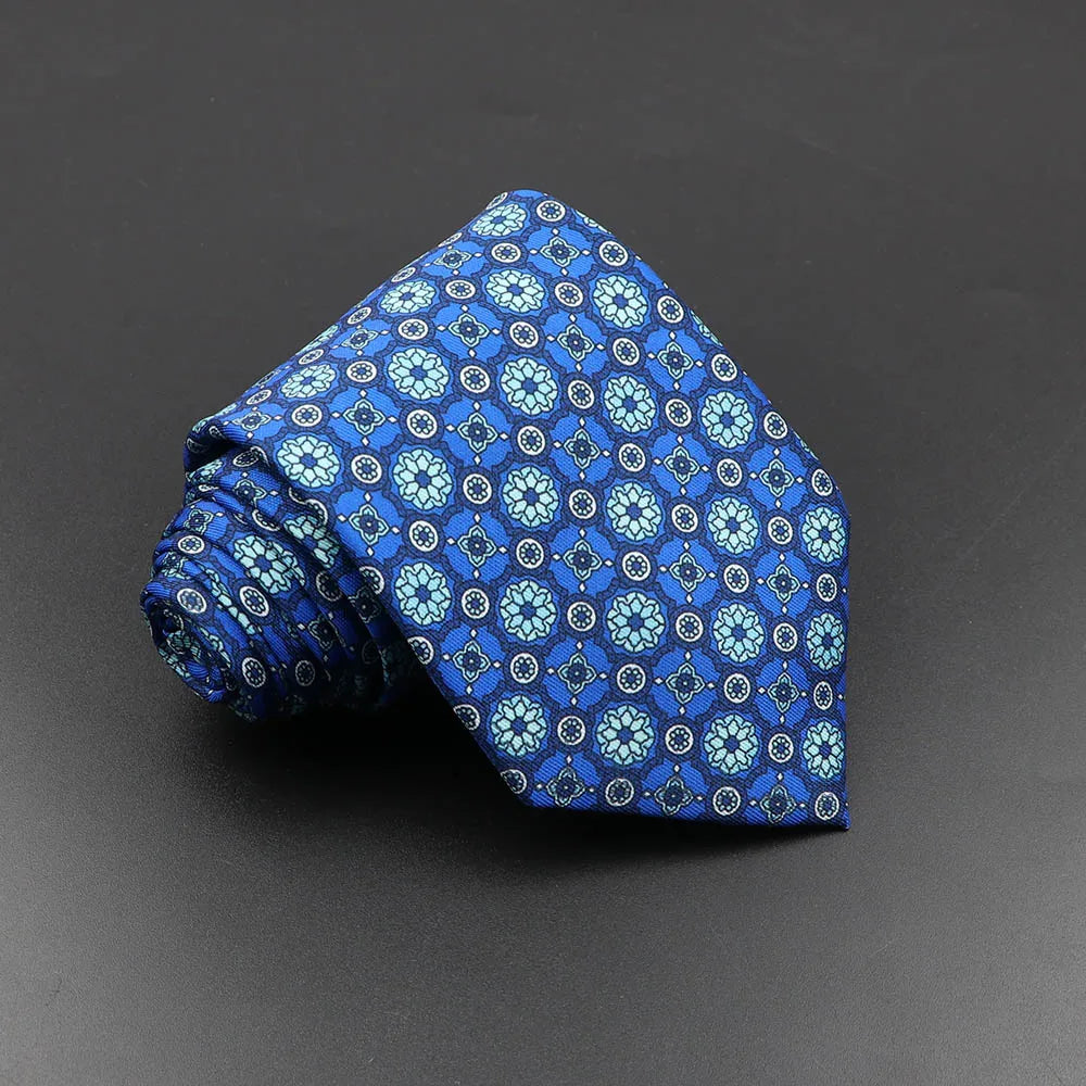 Men's Fashion Silk Tie 7. Soft Novelty Tie Blue Green Orange Color Tie