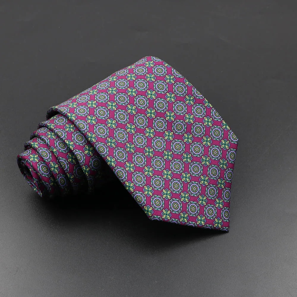Men's Fashion Silk Tie 7. Soft Novelty Tie Blue Green Orange Color Tie