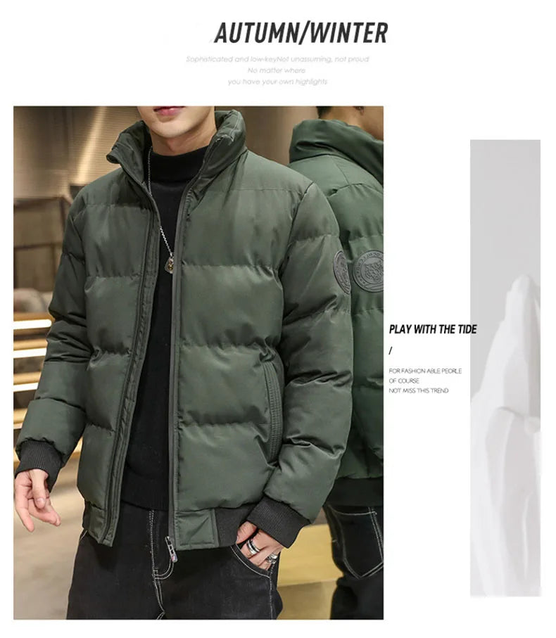 Puffer Jacket Men Warm Coats Thick Fashion Casual Winter Man Jackets C