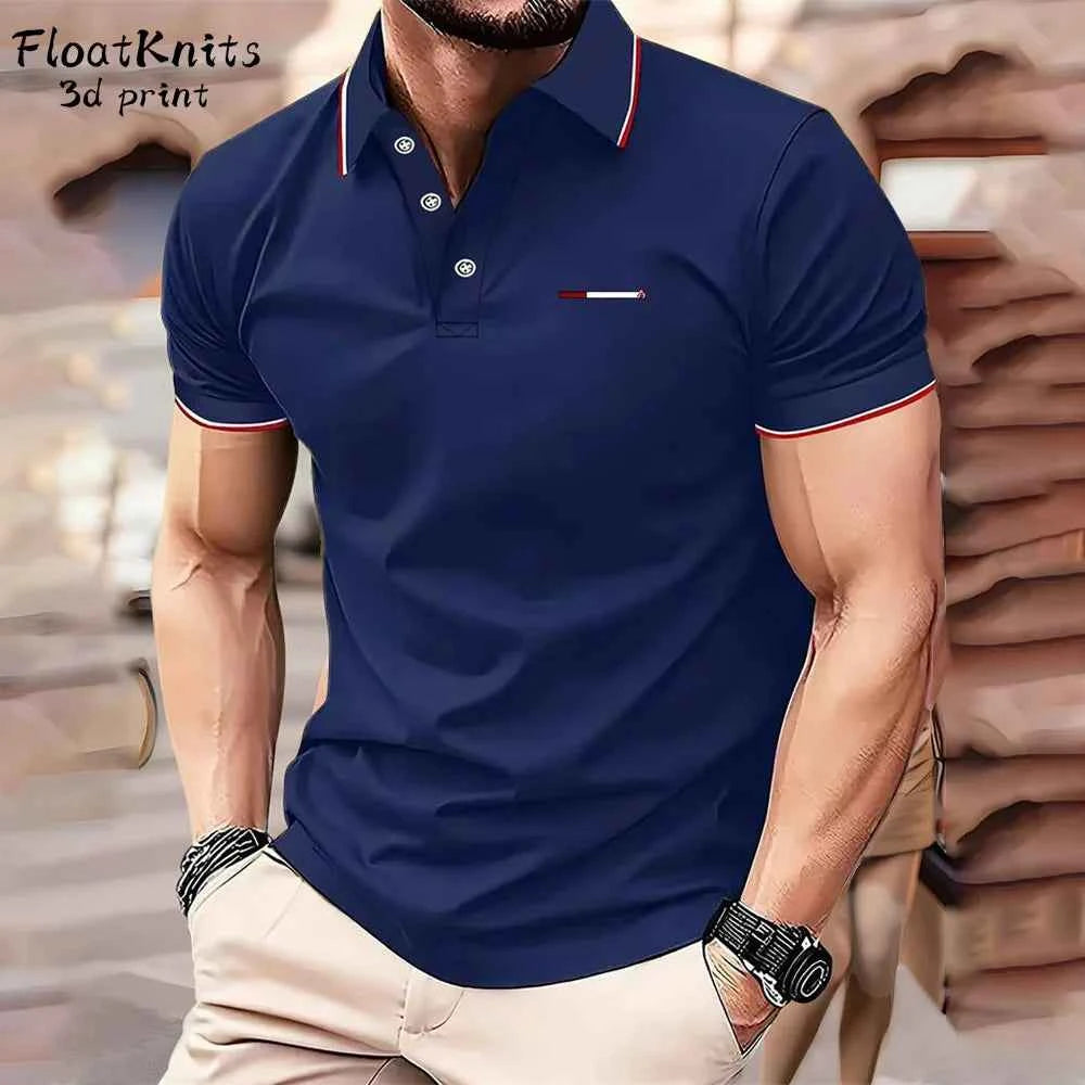 Business Mens Polo Shirts Fashion Lapel Polo Shirt for Men New in Tops & Tees Men's Clothing Short Sleeve Tee Street Man T Shirt