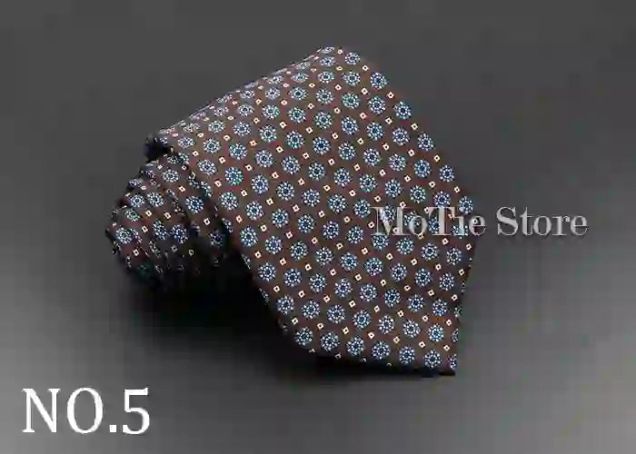 Men's Fashion Silk Tie 7. Soft Novelty Tie Blue Green Orange Color Tie