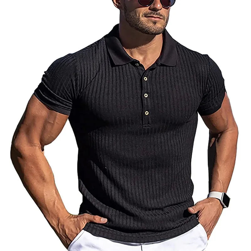 Men's Polo Shirts Summer Casual Short Sleeve Knitted Men's Shirts Polo