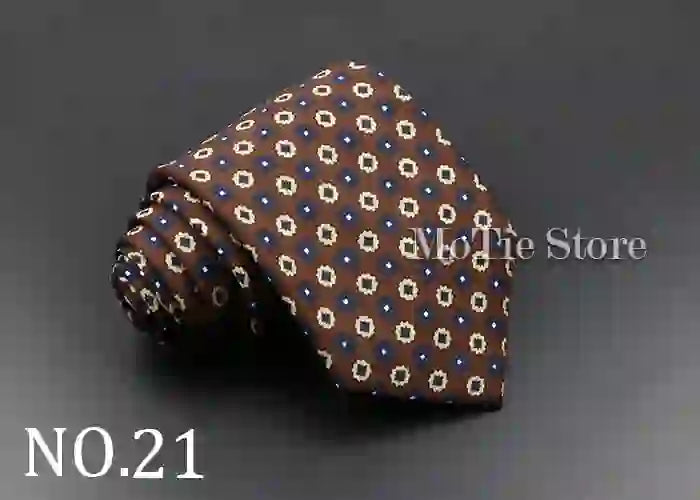Men's Fashion Silk Tie 7. Soft Novelty Tie Blue Green Orange Color Tie