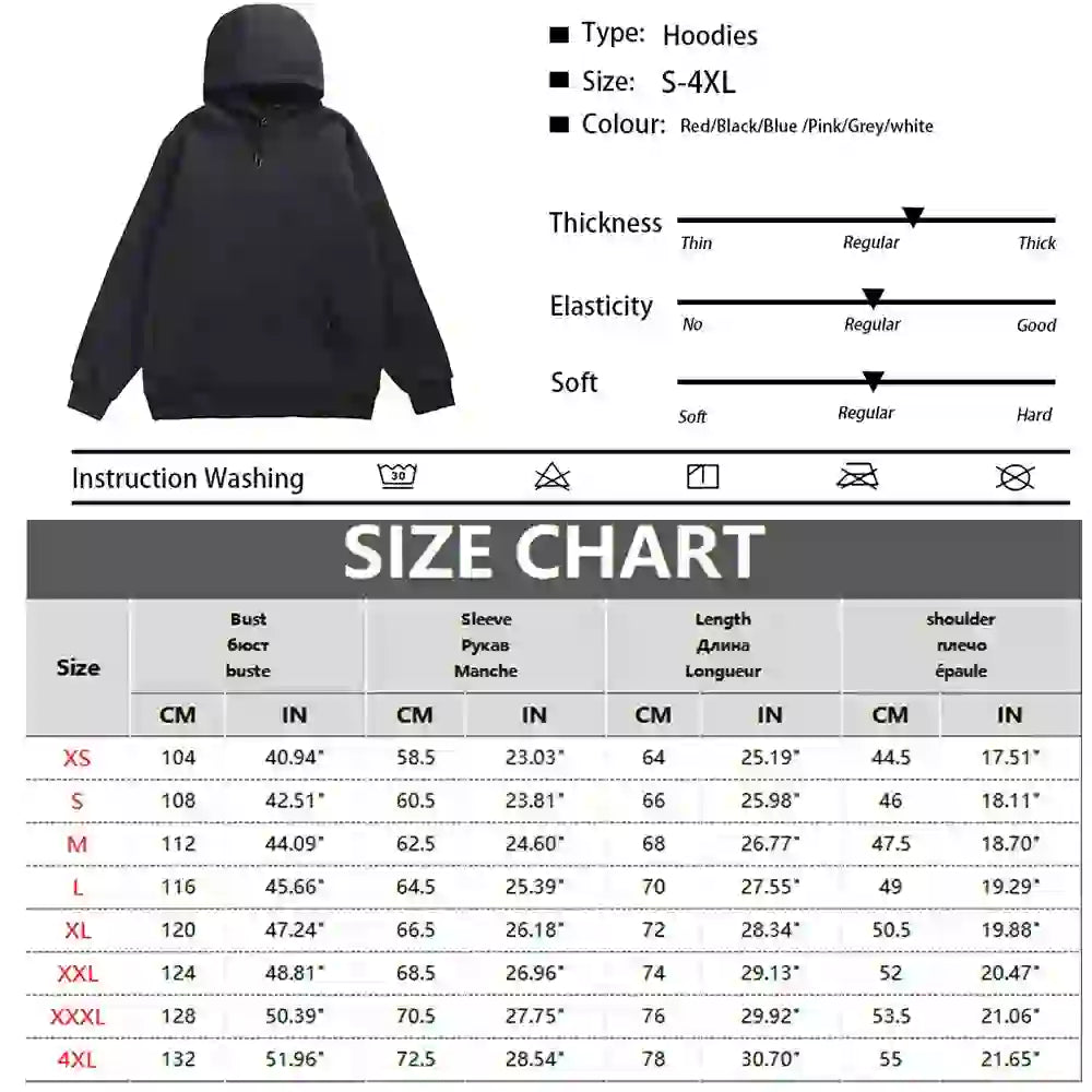 Men's Hoodies Women Pullover Spring Autumn Casual Hoodie Sweatshirts S