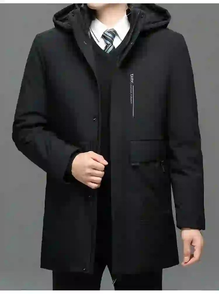 Men's Hooded Jackets Casual Outwear Long Parkas Men New Autumn Winter