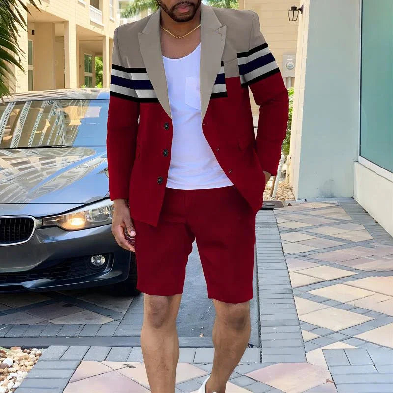 Men’s Summer Suit Set | Business Casual Outfit | Two Piece Shorts Set