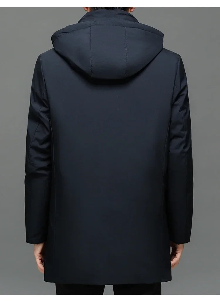 Men's Hooded Jackets Casual Outwear Long Parkas Men New Autumn Winter