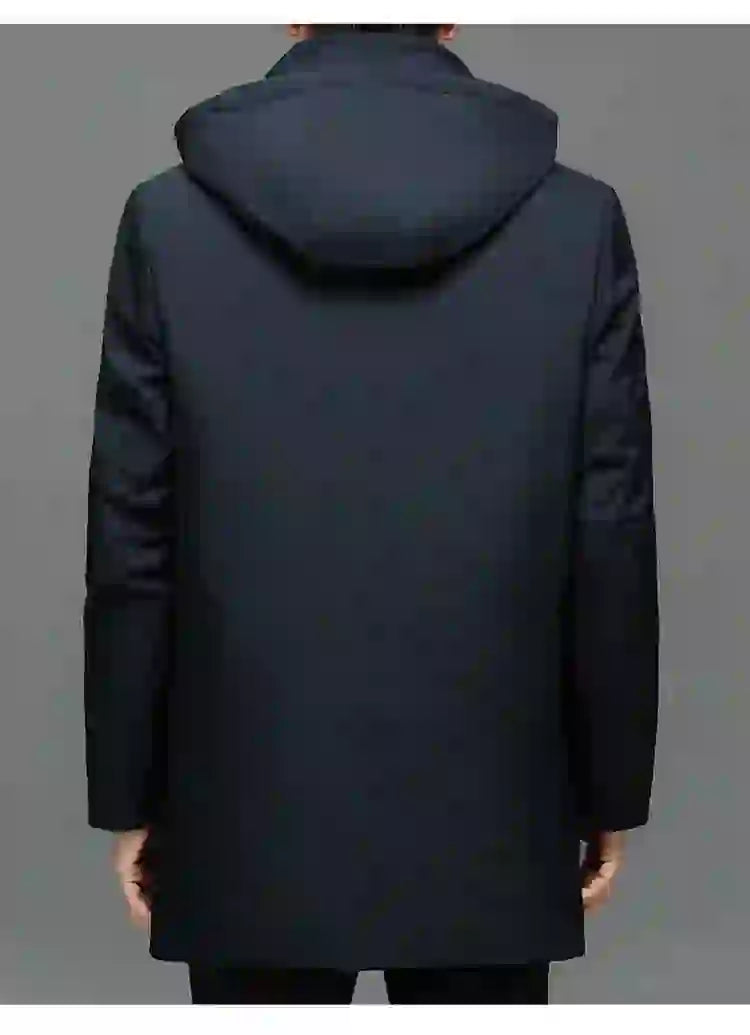 Men's Hooded Jackets Casual Outwear Long Parkas Men New Autumn Winter