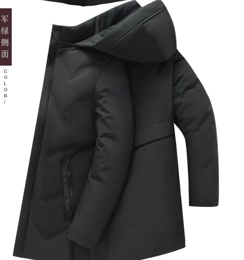 Top Grade Designer New Brand Men Parka Jacket Casual Fashion Hooded Pu