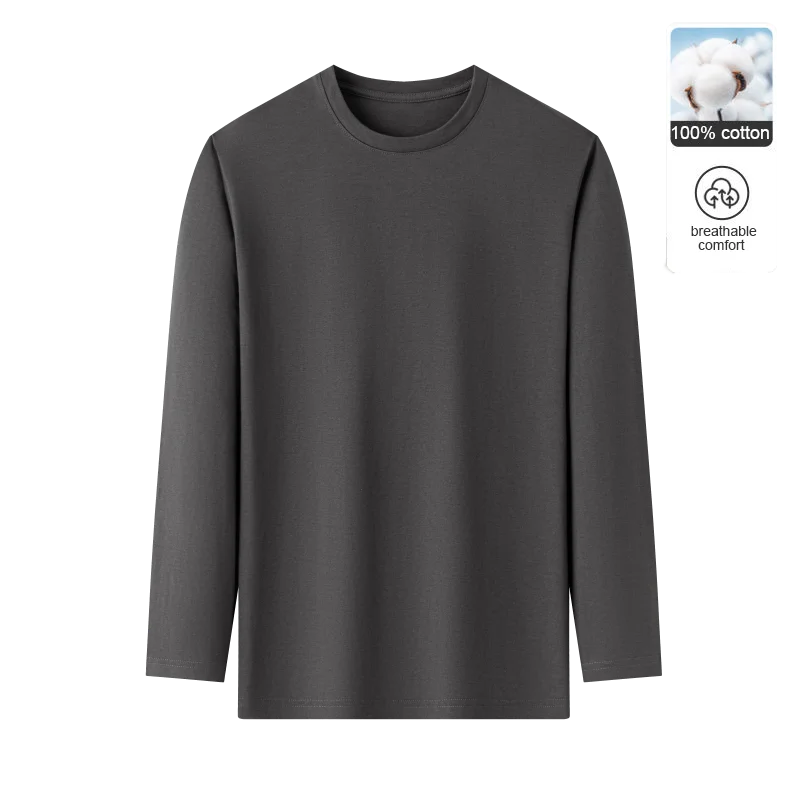 Toppkvalitet 100 % bomull Modemärke Enfärgade rundhalsade T-shirts Nya M