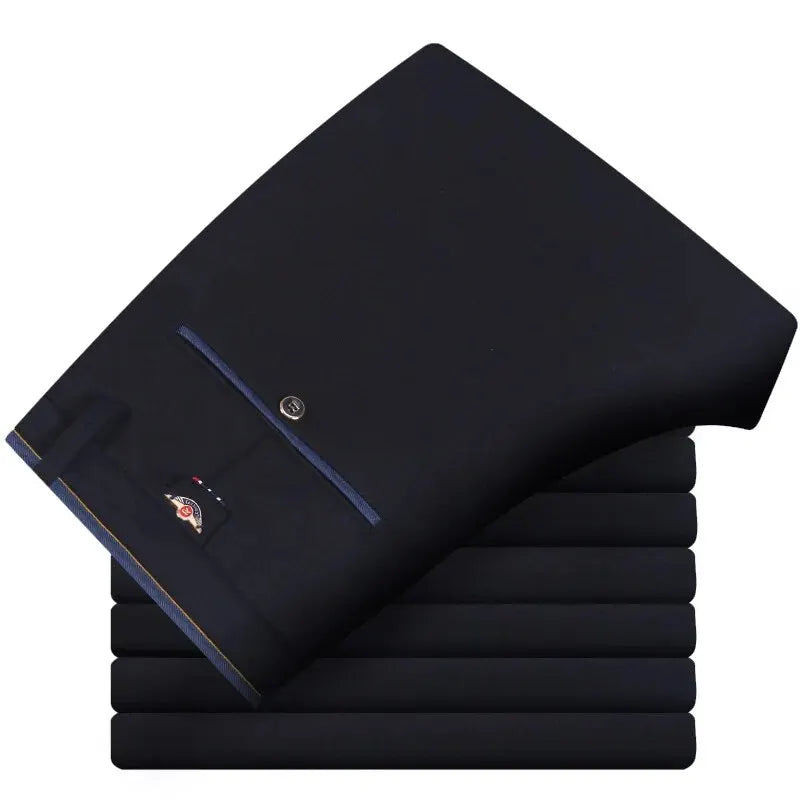 Men's Elastic Straight Pants Business Casual Long Suit Pants Male Form