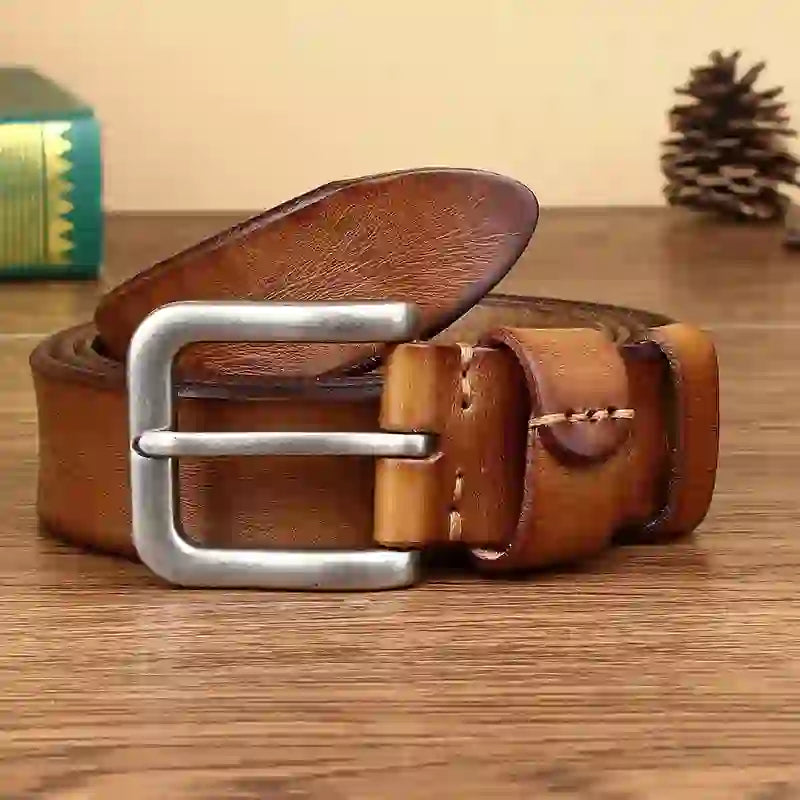 Men's belts Top Cowhide Full Match Casual Jeans Vintage Luxury High Qu