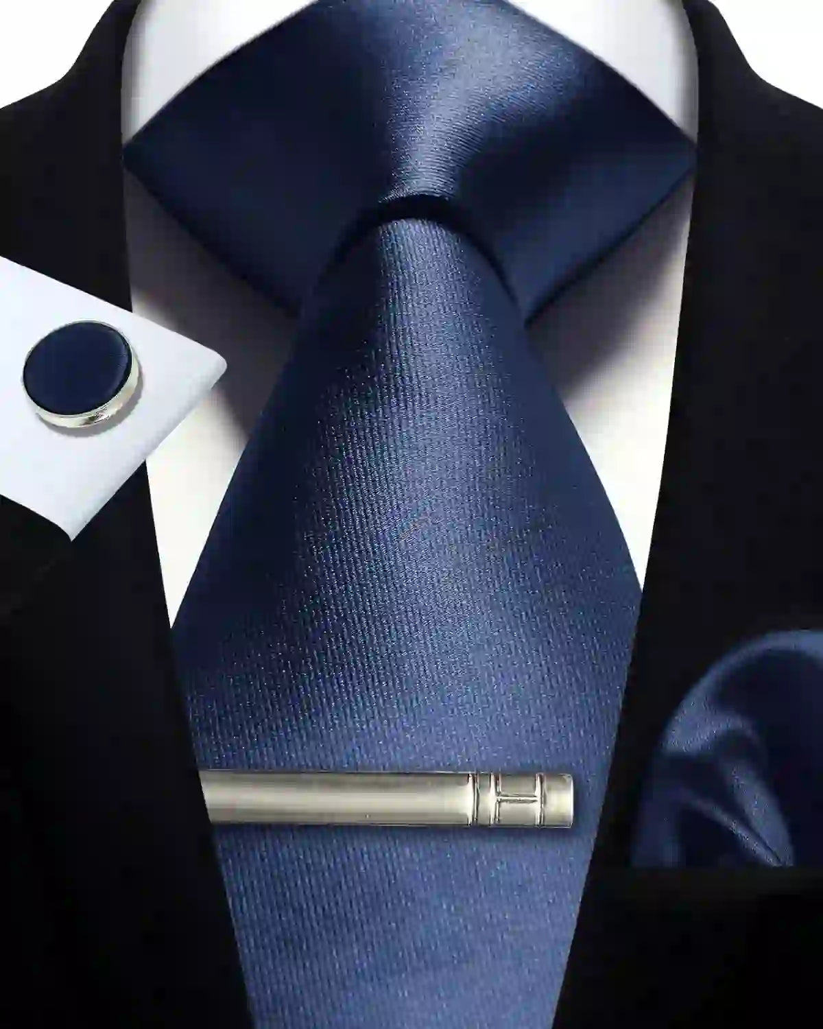 Men's Silk Tie Solid Red Blue Tie Cufflinks Gift box Formal Ties For M