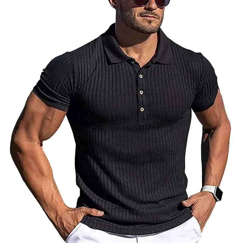 Mens Polo Shirts Summer Casual Short Sleeve Knitted Men's Shirts Polos Slim Solid Men t-shirt Polo Homme S-5XL Men's Clothing