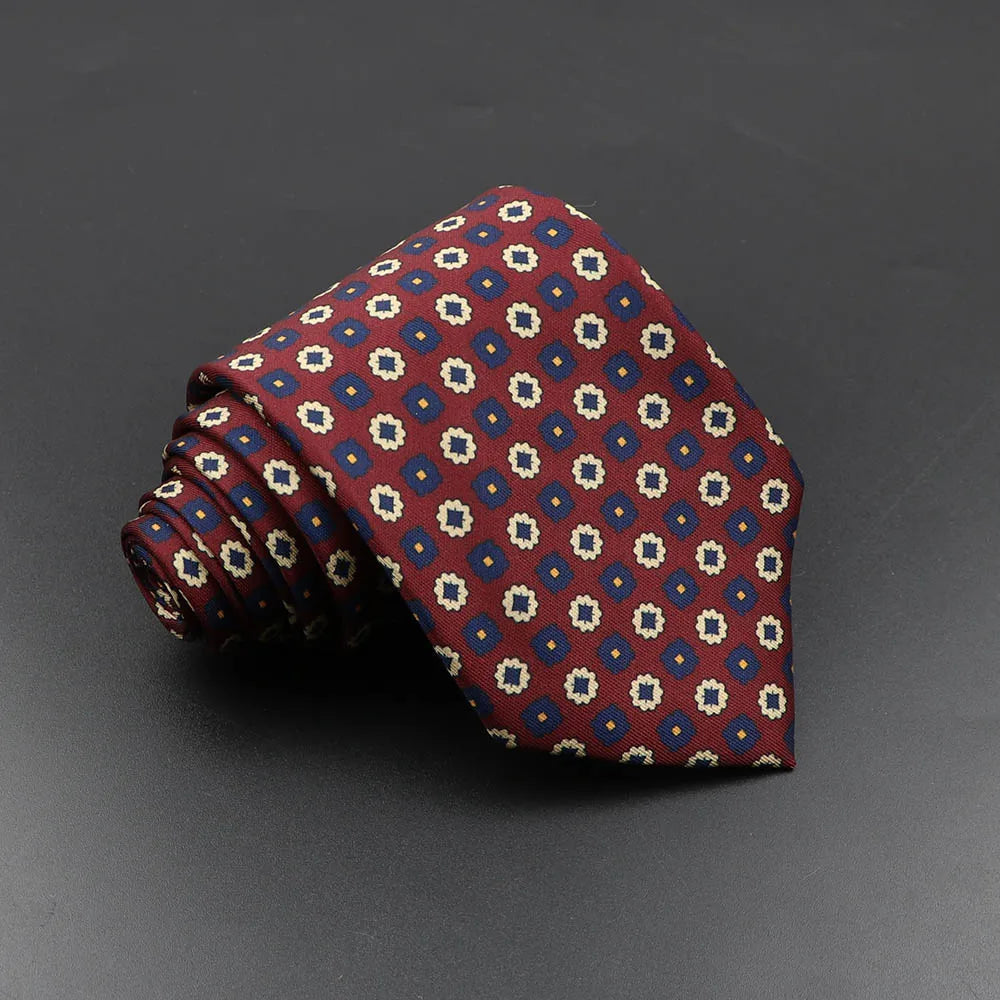 Men's Fashion Silk Tie 7. Soft Novelty Tie Blue Green Orange Color Tie