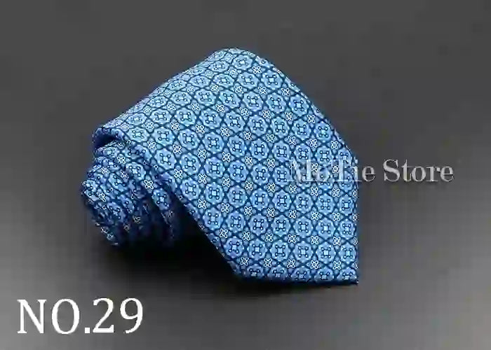 Men's Fashion Silk Tie 7. Soft Novelty Tie Blue Green Orange Color Tie