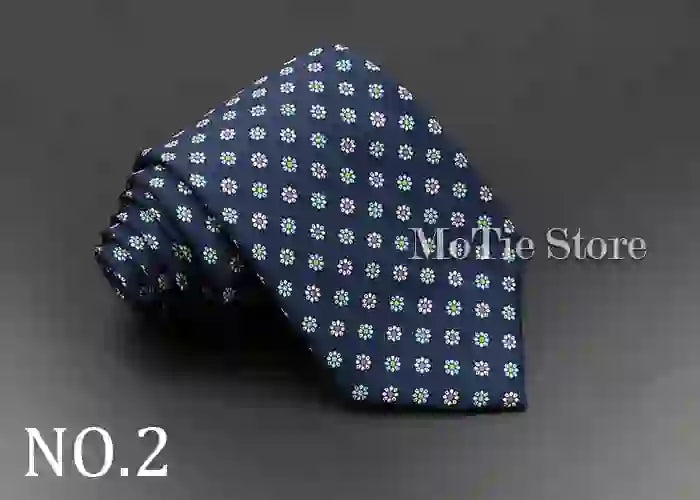 Men's Fashion Silk Tie 7. Soft Novelty Tie Blue Green Orange Color Tie