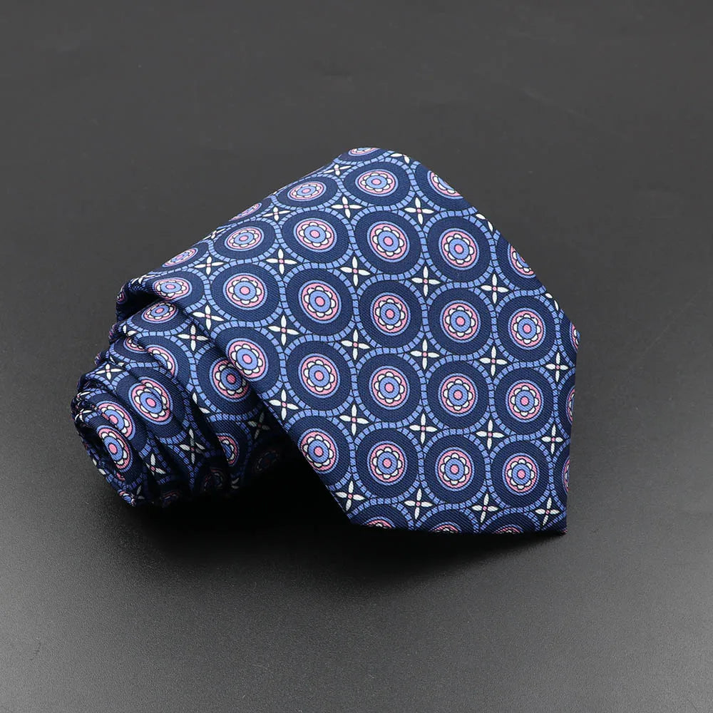 Men's Fashion Silk Tie 7. Soft Novelty Tie Blue Green Orange Color Tie