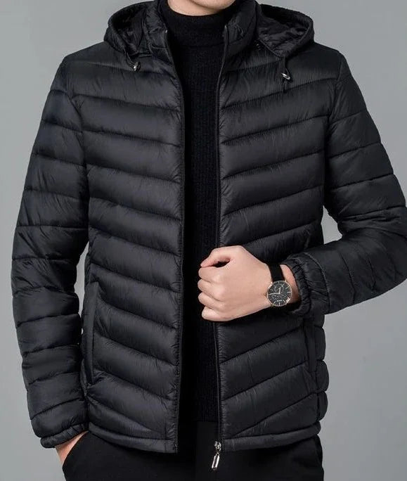 Man Padded Coat Hooded Down Jackets For Men Lightweight Puffer Padding