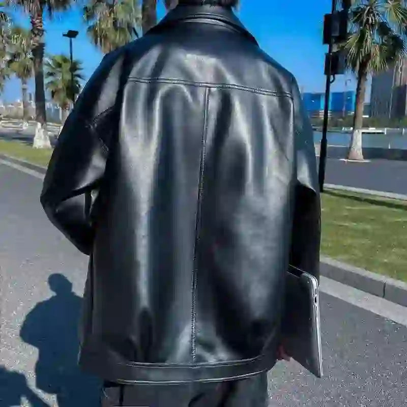 Coat New In Men's Suit Jackets Spring Autumn Male Leather Blazer Fashionable Fashion 2024 Luxury Designer Korean Style Clothes
