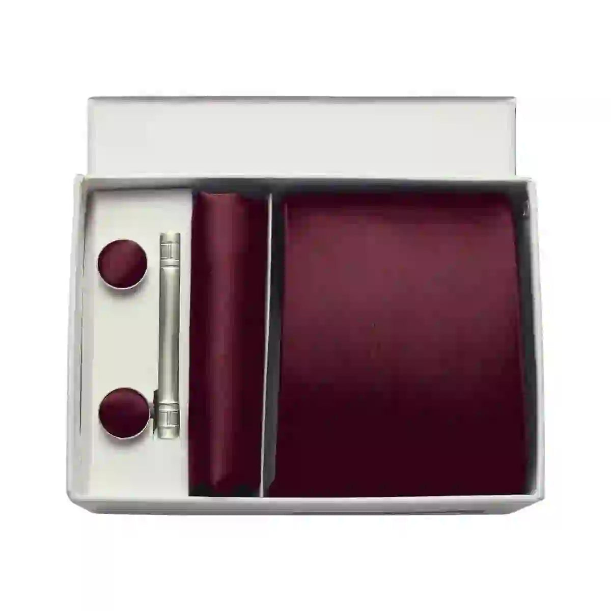 Men's Silk Tie Solid Red Blue Tie Cufflinks Gift box Formal Ties For M