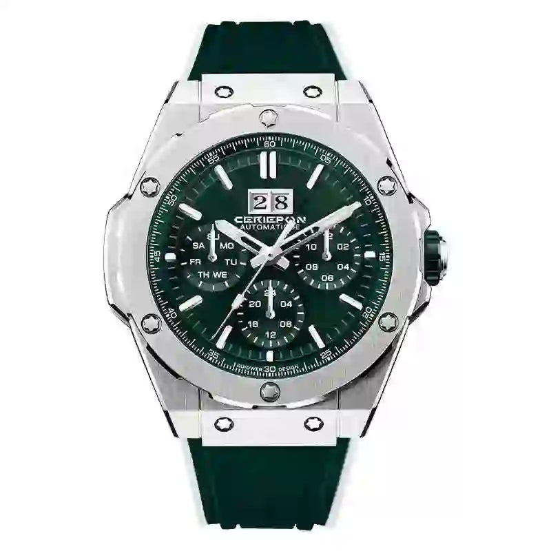 2025 Man Mechanical Watches for Men Sport Analog Automatic Wristwatches with Silicone Strap Stainless Steel Waterproof Reloj