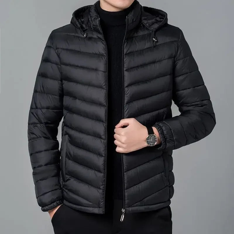 Man Padded Coat Hooded Down Jackets For Men Lightweight Puffer Padding