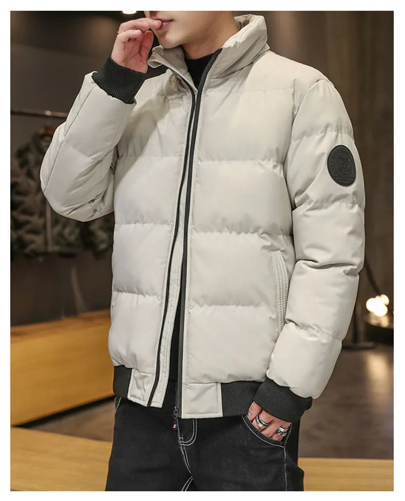 Puffer Jacket Men Warm Coats Thick Fashion Casual Winter Man Jackets C