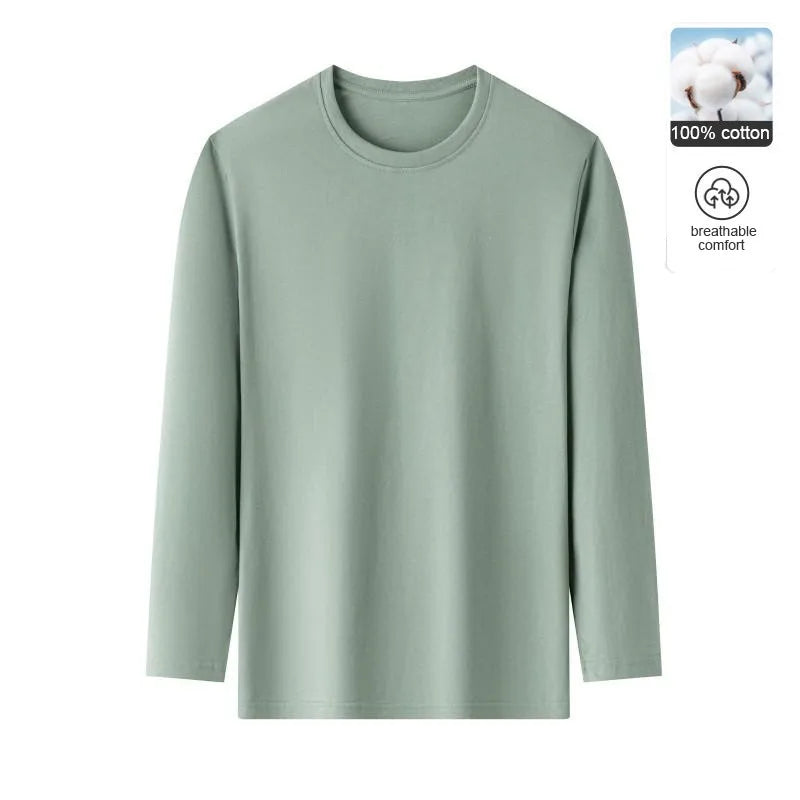 Toppkvalitet 100 % bomull Modemärke Enfärgade rundhalsade T-shirts Nya M