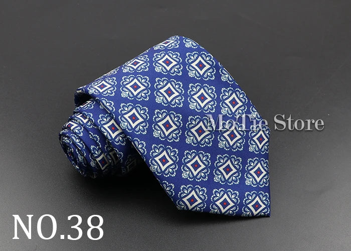 Men's Fashion Silk Tie 7. Soft Novelty Tie Blue Green Orange Color Tie